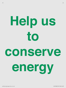 Help us to conserve energy 